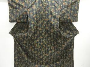 花模様織り出し十日町紬着物